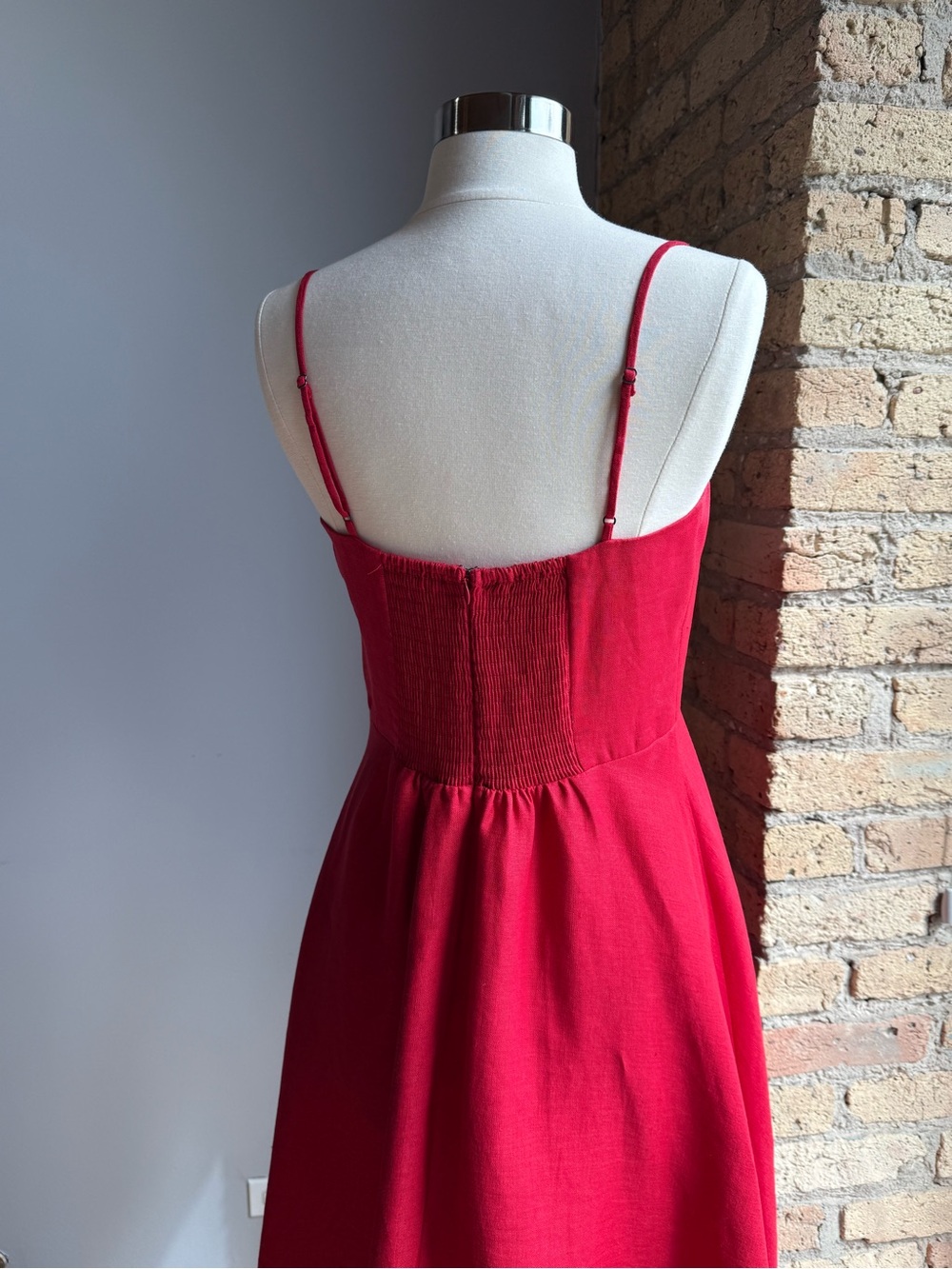 Reformation Monette Linen Dress in Cherry - Picture 11 of 14